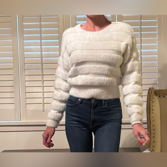 Milly fuzzy stripes snow bunny sweater - Picture 2 of 15